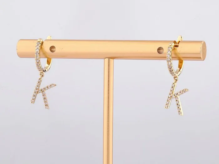 Earrings - 14 kt. Yellow gold - 0.24ct. tw. Diamond (Natural)