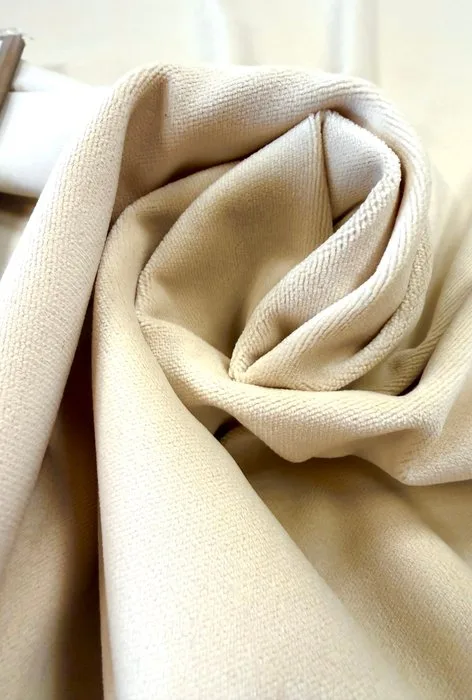 1756★Premium tufted velvet in an elegant warm ivory solid color - Textile - 500 cm - 140 cm