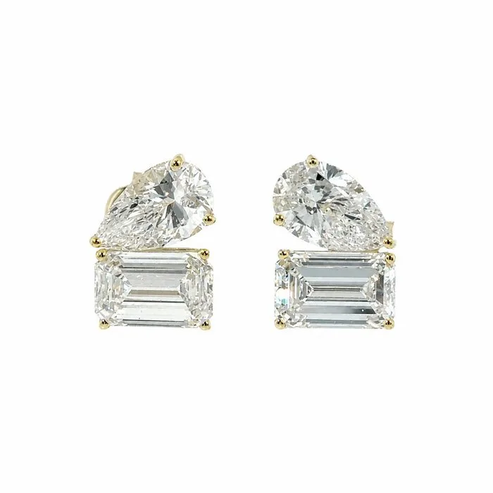 Earrings - 14 kt. Yellow gold - 5.10ct. tw. Diamond (Lab-grown) - Diamond