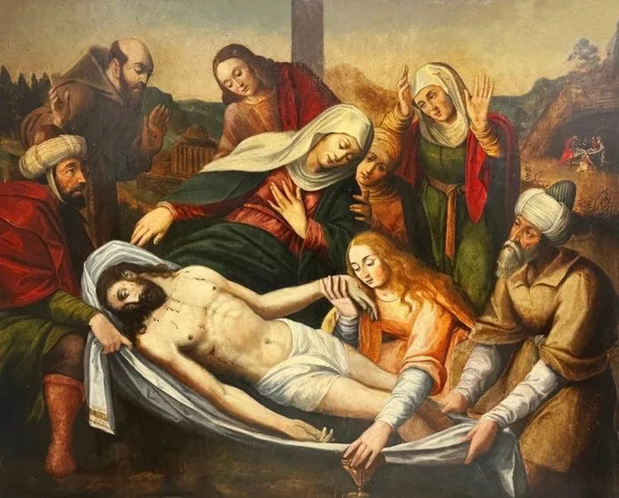 Baldassarre Carrari il Giovane (1460-1516) e Bartolomeo Ramenghi detto il Bagnacavallo (1484-1542), Attributed to - Compianto di Cristo Morto e San Franscesco D’Assisi