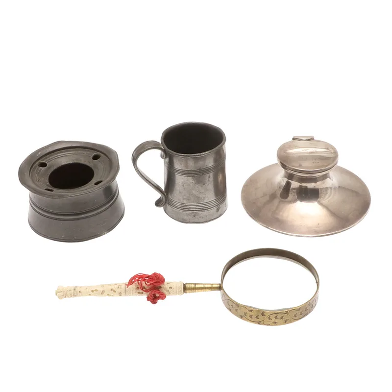 An Edwardian Silver Inkwell and Other Collectables
