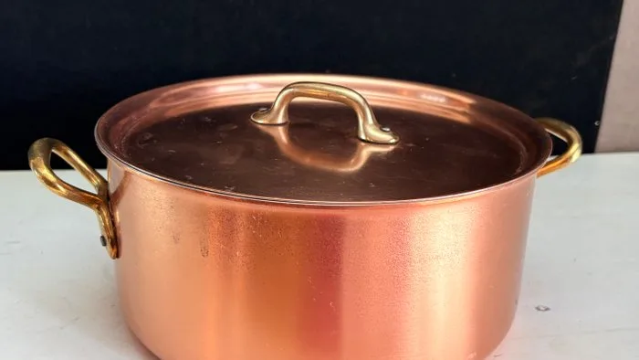 Pan (2) - unicorn (unicorn) heavy professional restaurant pan with lid (As new - unused) - Interior stainless steel, Copper