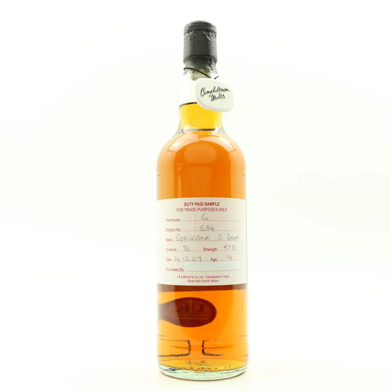 Springbank – 2007 14 Year Old Duty Paid Sample (70cl, 57.5%)