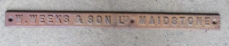 Vintage Cast Metal Sign 'W. Weeks & Son Maidstone' approx.74