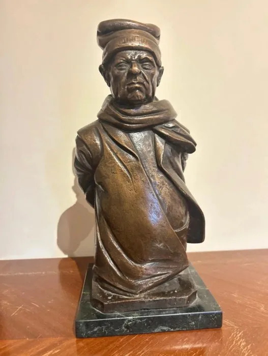 Andre Vincent Becquerel (1893-1981) - Sculpture, Le Vieux - 33 cm - Patinated bronze