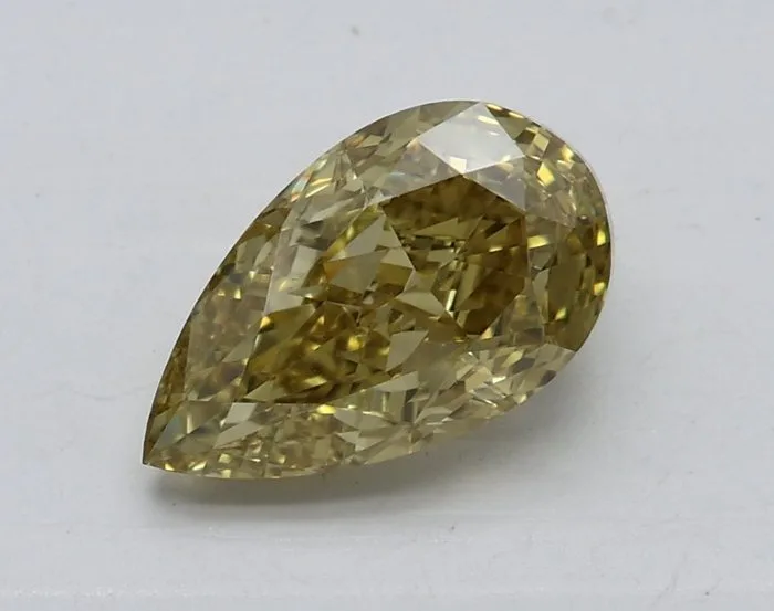 1 pcs Diamond (Natural coloured) - 1.00 ct - Pear - Fancy deep Brownish Yellow - VS2 - Gemological Institute of America (GIA)