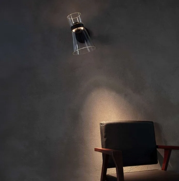 Flos - Konstantin Grcic - Wall lamp - Nocturne W Cone - Extra-clear borosilicate glass
