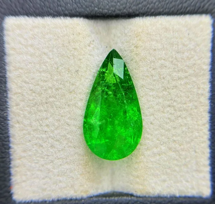 1 pcs Green Tsavorite - 7.23 ct - Gemological Institute of America (GIA) - NATURAL TSAVORITE