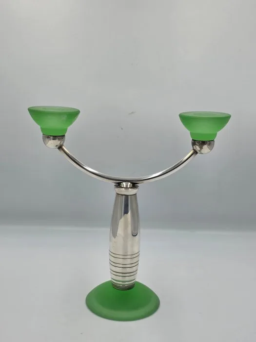 Christofle - Candelabrum - Silverplated, Crystal - “Alexandrie” line