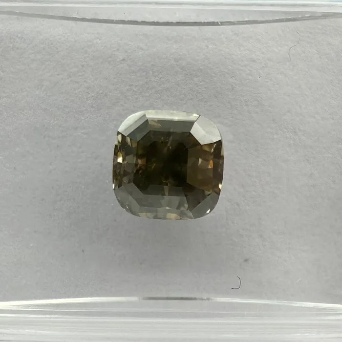 1 pcs Diamond (Natural coloured) - 1.36 ct - Square - Fancy deep Grey, Greenish Yellow - SI1 - International Gemological Institute (IGI)