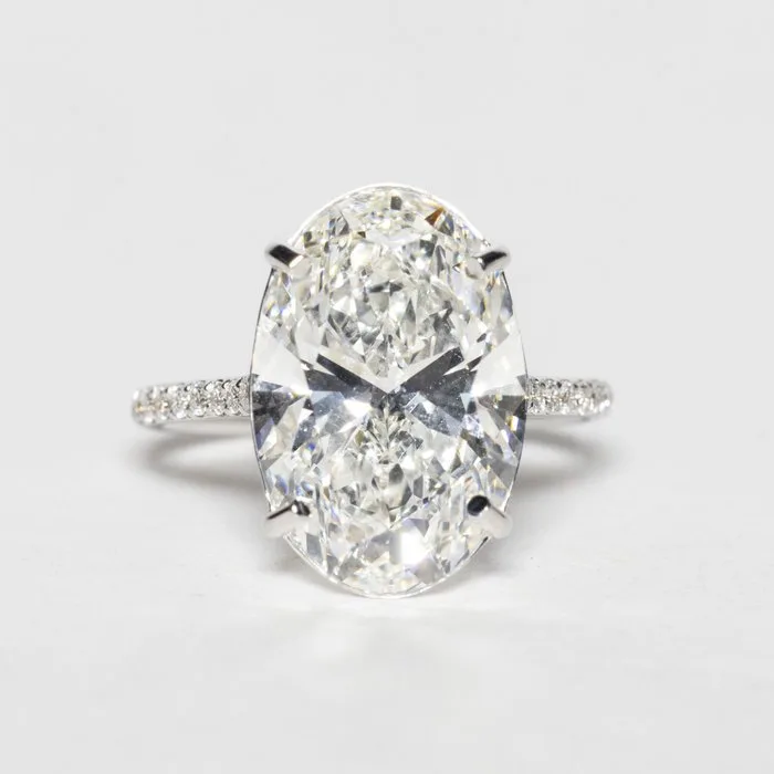 Statement ring - 18 kt. White gold - 7.21ct. tw. Diamond (Lab-grown) - Diamond - F VS1 2EX