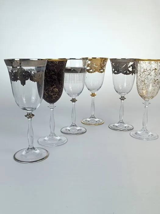 SECOLOVENTESIMO - Chalice (6) - Bohemien mixology - 24kt gold - Bohemian Crystal mixology