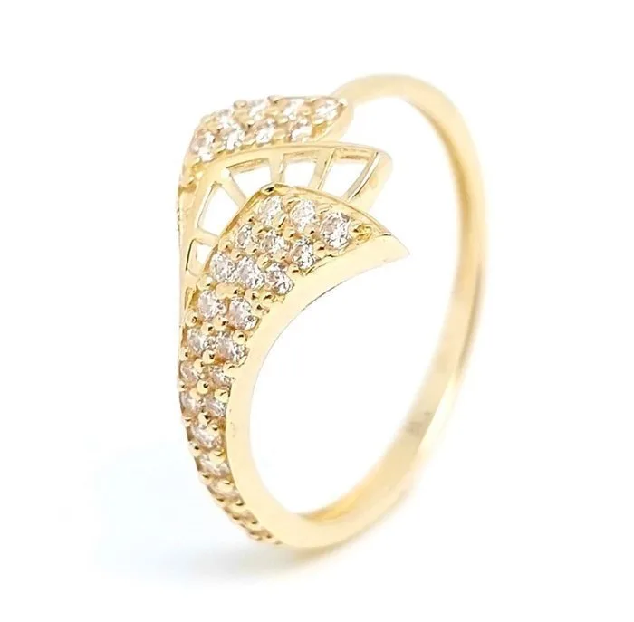 Ring - 14 kt. Yellow gold - 0.40ct. tw. Diamond (Natural) - 1.057