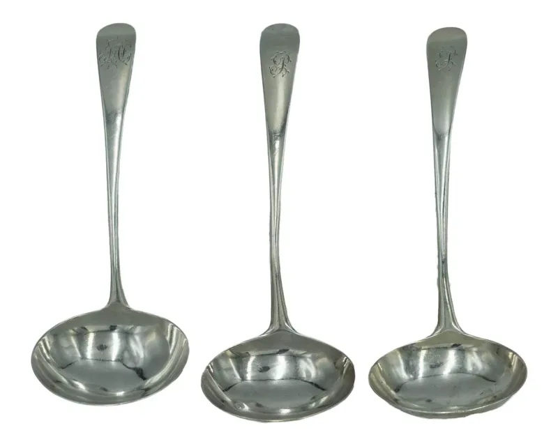 A pair of George III silver ladles by Peter