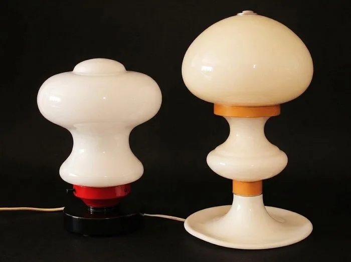 Table lamp - Opaline glass - Two lamps