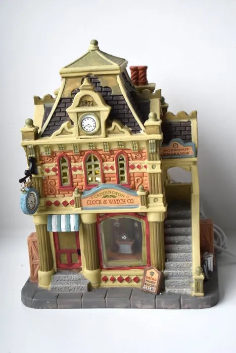 Lemax - Village Collection - Christmas decoration Lemax - Caddington Clock & Watch Co - Lighted building - Composite