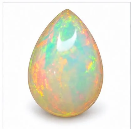 1 pcs White, Green, Red, Multicolour Opal - 21.04 ct - International Colored Gemstone Association (ICA GemLab) - Broad & Patchy Pattern