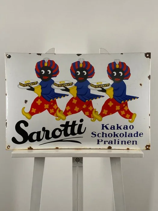 SAROTTI - Advertising sign - 60x40cm - Made of thick steel sheet and enamel