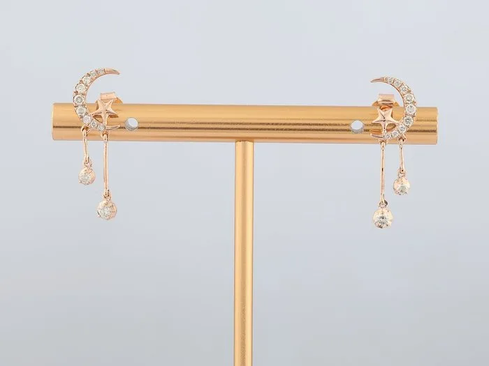 Earrings - 14 kt. Rose gold - 0.32ct. tw. Diamond (Natural)