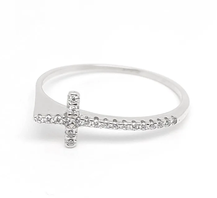 Ring - 14 kt. White gold - 0.25ct. tw. Diamond (Natural) - 1.033