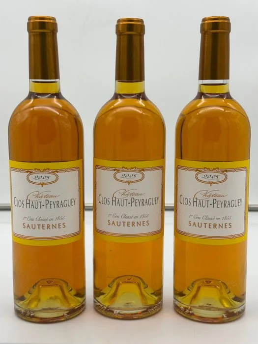2005 Chateau Clos Haut-Peyraguey - Sauternes 1er Cru - 3 Bottles (0.75L)