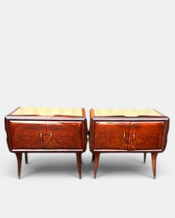 Nightstand (2) - Wood, Glass