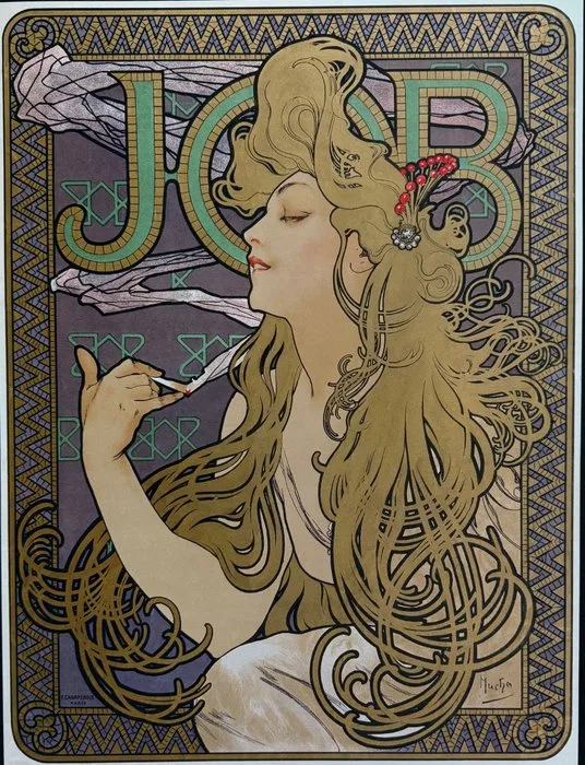 Alphonse Marie Mucha - “Advertising poster: Job, 1896”. Gesigneerd in de plaat