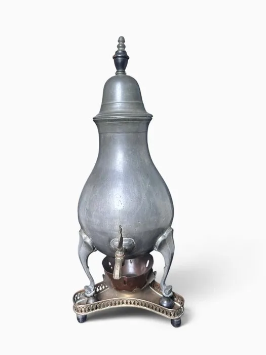 Samovar - Antique Dutch Pewter Coffee Urn / "Kraantjeskan" (Druppelmina) – 19th Century - Tin