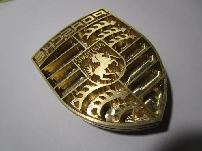 Universal - version dealer office - 60 mm - sectoral > large brass stamp for embossing - Porsche - metal