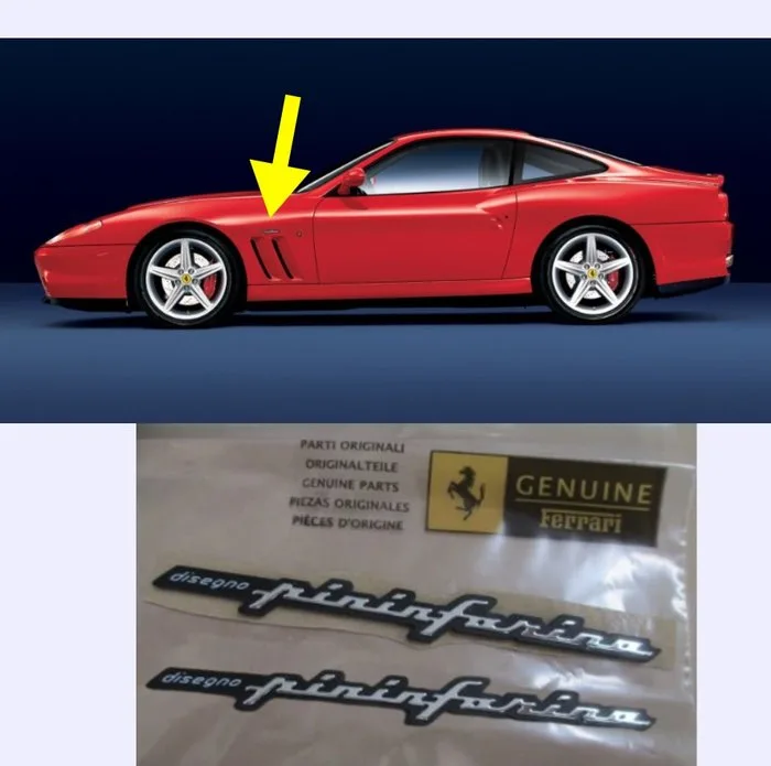 Ferrari Pininfarina Original Design Badges (set of 2) - Ferrari - 360 Modena - F430 - 550 Maranello - 575M - (Out of production)