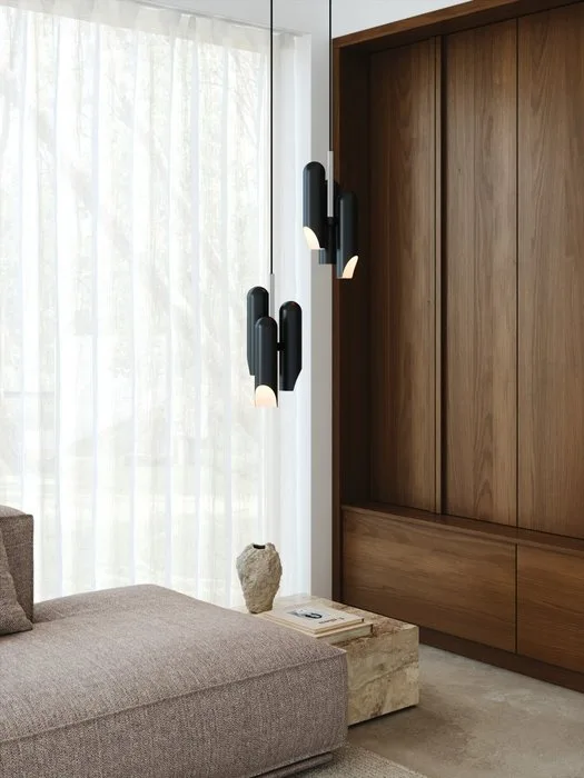 Nordlux - Charlotte Høncke - Pendant ceiling lamp (2) - Rochelle 3-Spot Pendant - Black - Metal, Plastic, Chrome - 2 Items