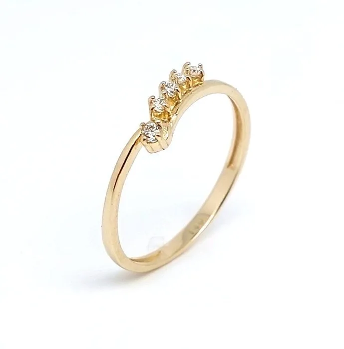 Ring - 14 kt. Yellow gold - 0.08ct. tw. Diamond (Natural) - 1.059