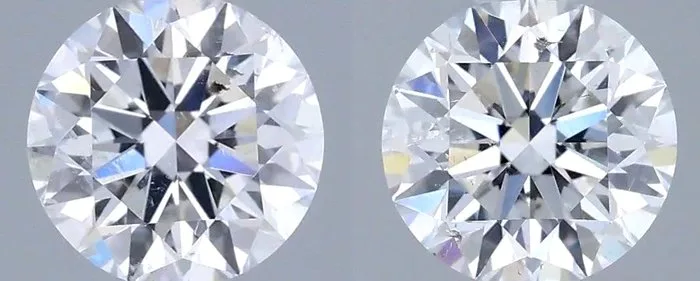 2 pcs Diamond (Natural) - 1.00 ct - Round - E - SI2 - International Gemological Institute (IGI) - + (HRD) *Pair*