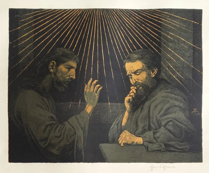 Hans Thoma (1839-1924) - Christus und Nikodemus