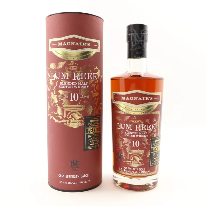 MacNair’s 10 Year Old ‘Lum Reek’ Peated Blended Malt Scotch Whisky (70cl, 55.4%)