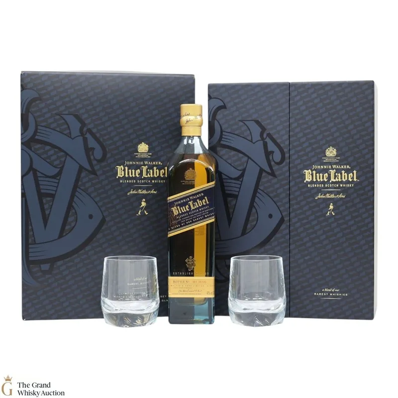 Johnnie Walker- Blue Label - Glasses Set (70cl, 40%)