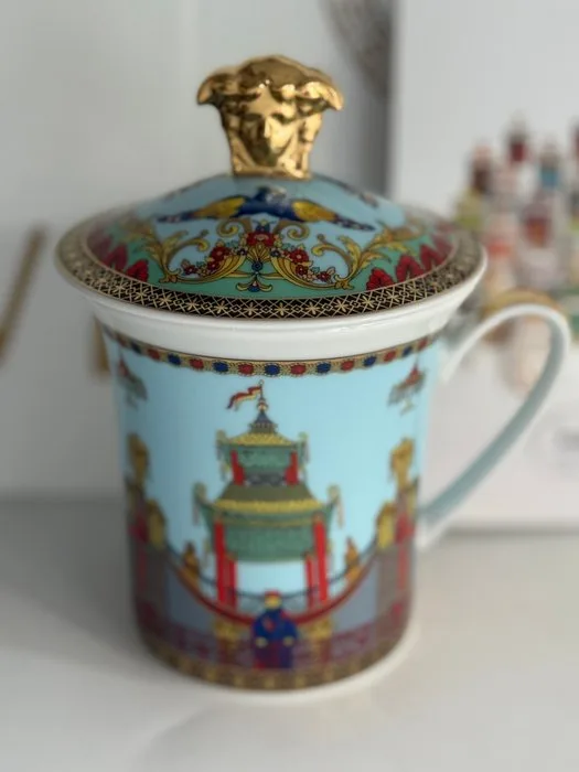 Rosenthal - Versace - Mug - MARCO POLO Cup with Lid / 30 Years Collection Limited Edition - Porcelain - New in original packaging