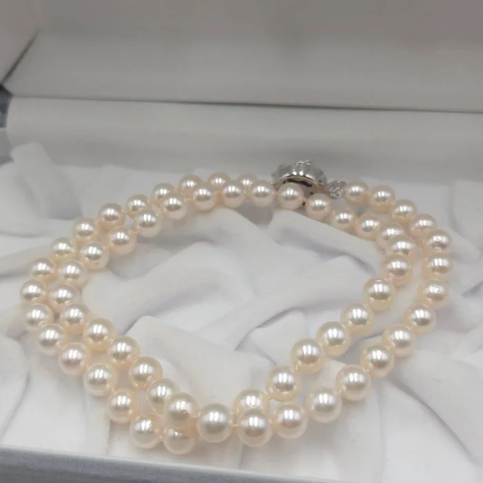 Necklace Silver Pearl - Akoya 7.0mm 18in
