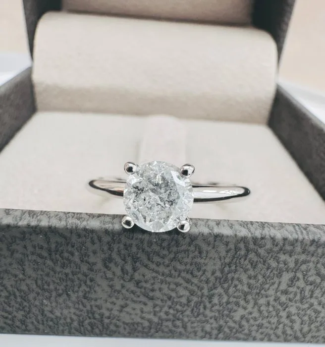 Eternity ring - 14 kt. White gold - 0.97ct. tw. Diamond (Natural) - Diamond - D si3 0.97ct