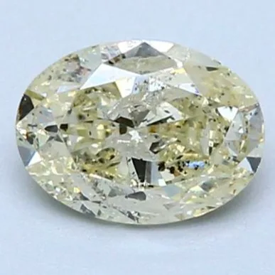 1 pcs Diamond (Natural coloured) - 1.06 ct - Oval - Fancy light Yellow - I1 - International Gemological Institute (IGI)