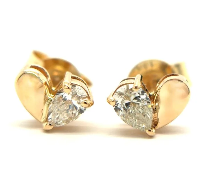 Stud earrings - 14 kt. Yellow gold - 0.31ct. tw. Diamond (Natural)