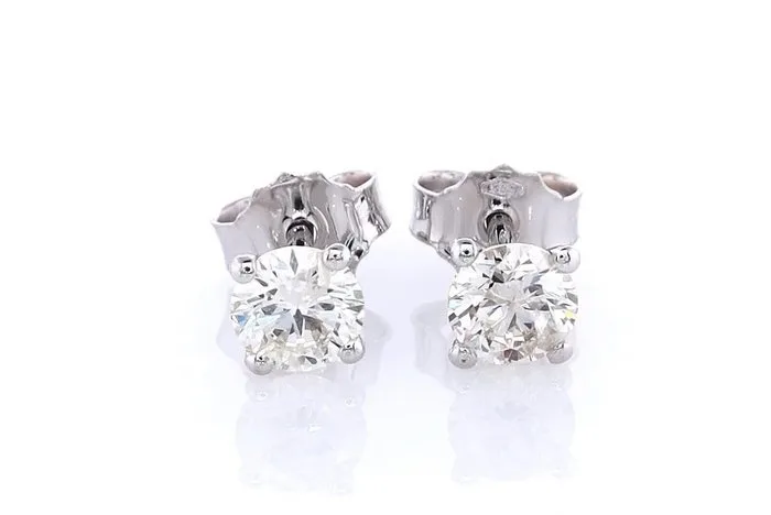 Earrings - 14 kt. White gold - 1.06ct. tw. Diamond (Natural)
