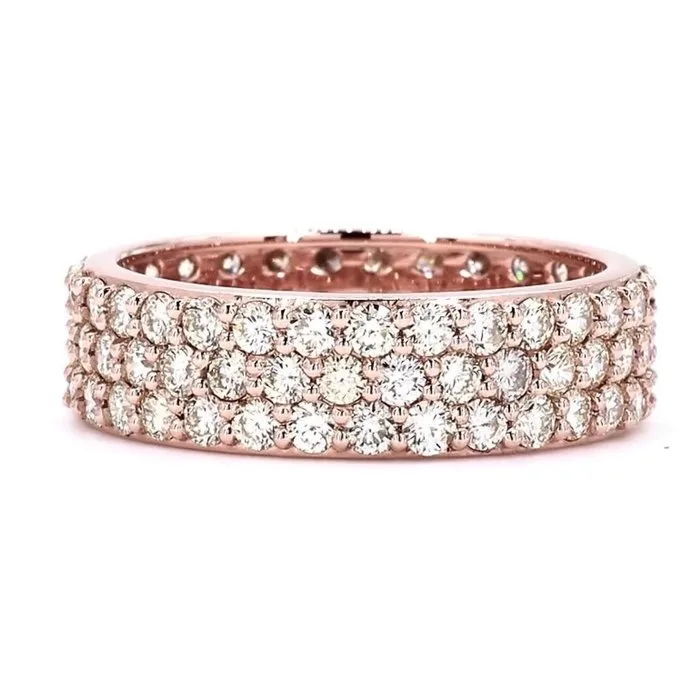 Ring - 14 kt. Rose gold - 2.67ct. tw. Diamond (Natural) - Wide Band Eternity ring