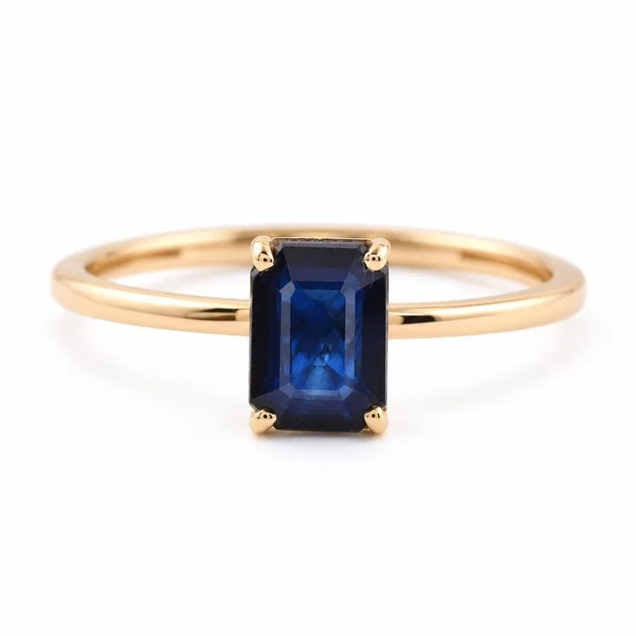 Ring - 14 kt. Yellow gold - 1.12ct. tw. Sapphire