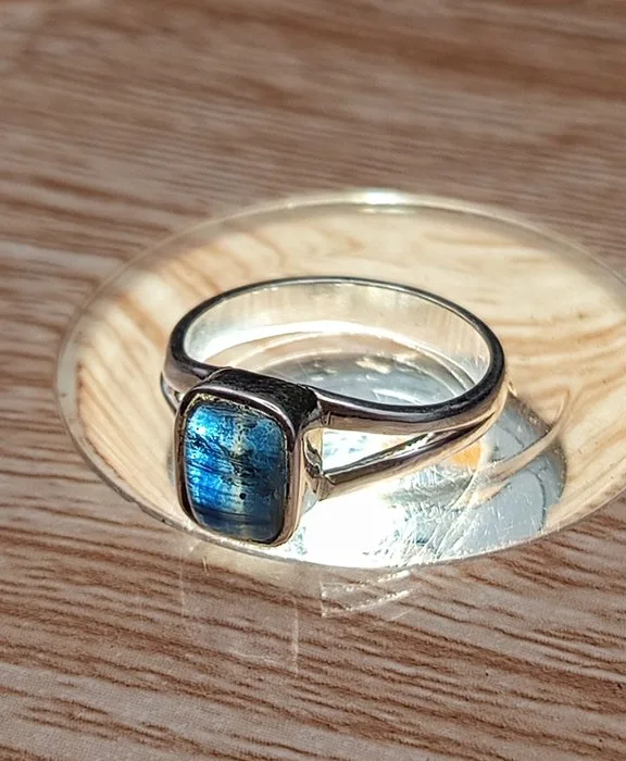 Unique Piece Ring in 925 Silver with Blue Cyanite Top Quality- 3.1 g - (1)
