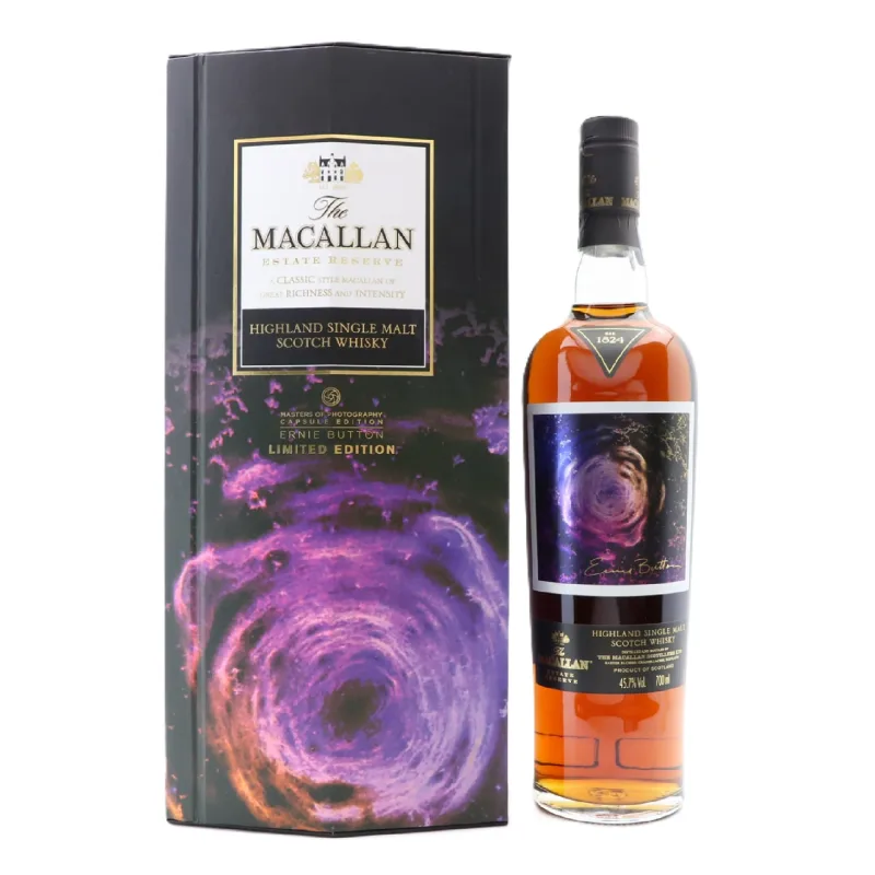 Macallan – Estate Reserve 1824 Collection Ernie Button Limited Edition Travel Retail Sherry Seasoned Spanish Oak Hogsheads Speyside Single Malt Scotch Whisky (2016) (70cl)