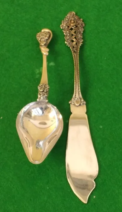 Spoon (2) -.800 silver - Spoon and spatula for d