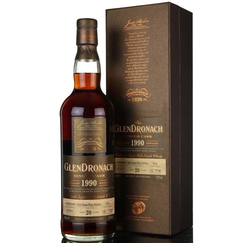 GlenDronach – 1990 20 Year Old Single Cask #1032 Batch 4 PX Sherry Puncheon (2011) (70cl, 50.1%)