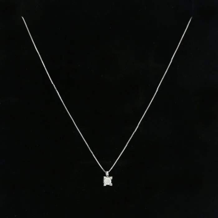 Bliss - Necklace - 18 kt. White gold - 0.08ct. tw. Diamond (Natural)