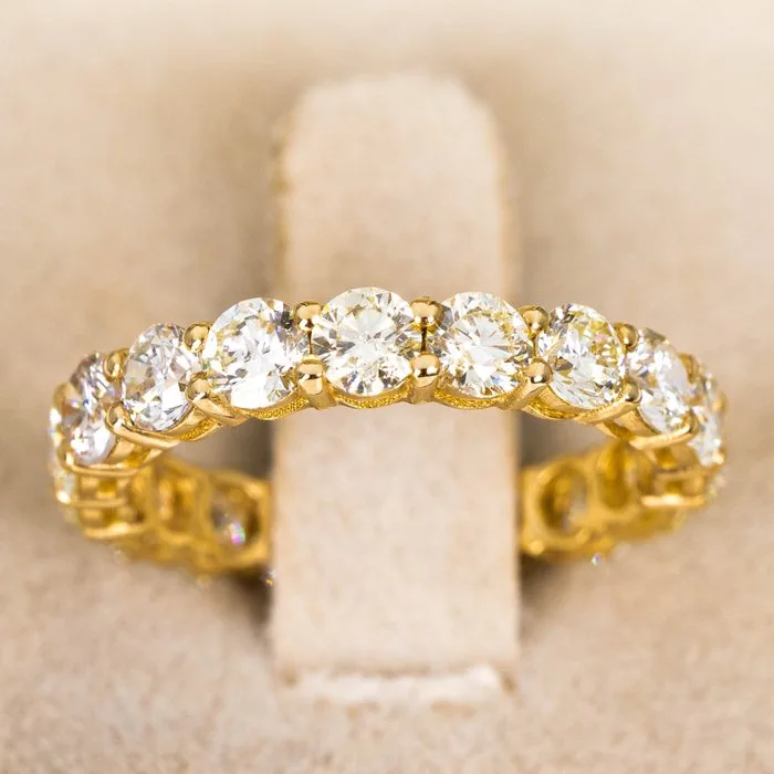 Ring - 14 kt. Yellow gold - 3.44ct. tw. Diamond (Natural) - GCI